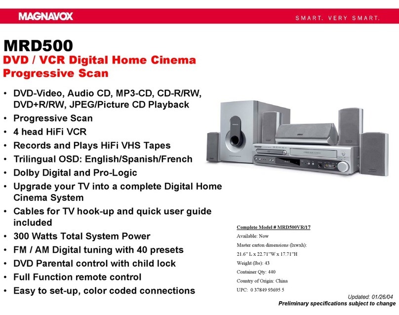 Magnavox MRD500VR - Dvd-video Player User manual