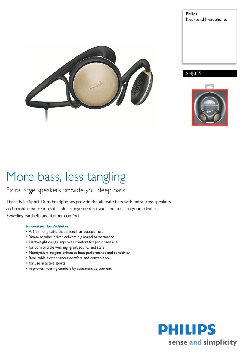 Philips SHJ055 Specifications