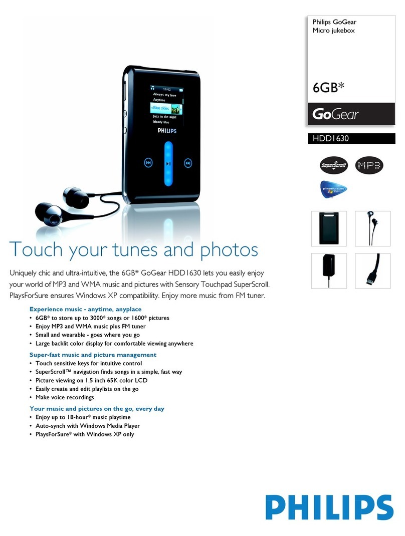 Philips GoGear HDD1630 Specifications