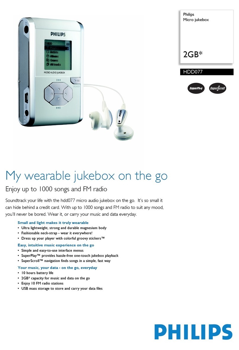 Philips HDD077 - GoGear 2 GB Digital Player User manual