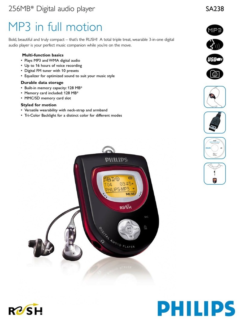 Philips RUSH SA238 User manual Philips RUSH SA238 User manual