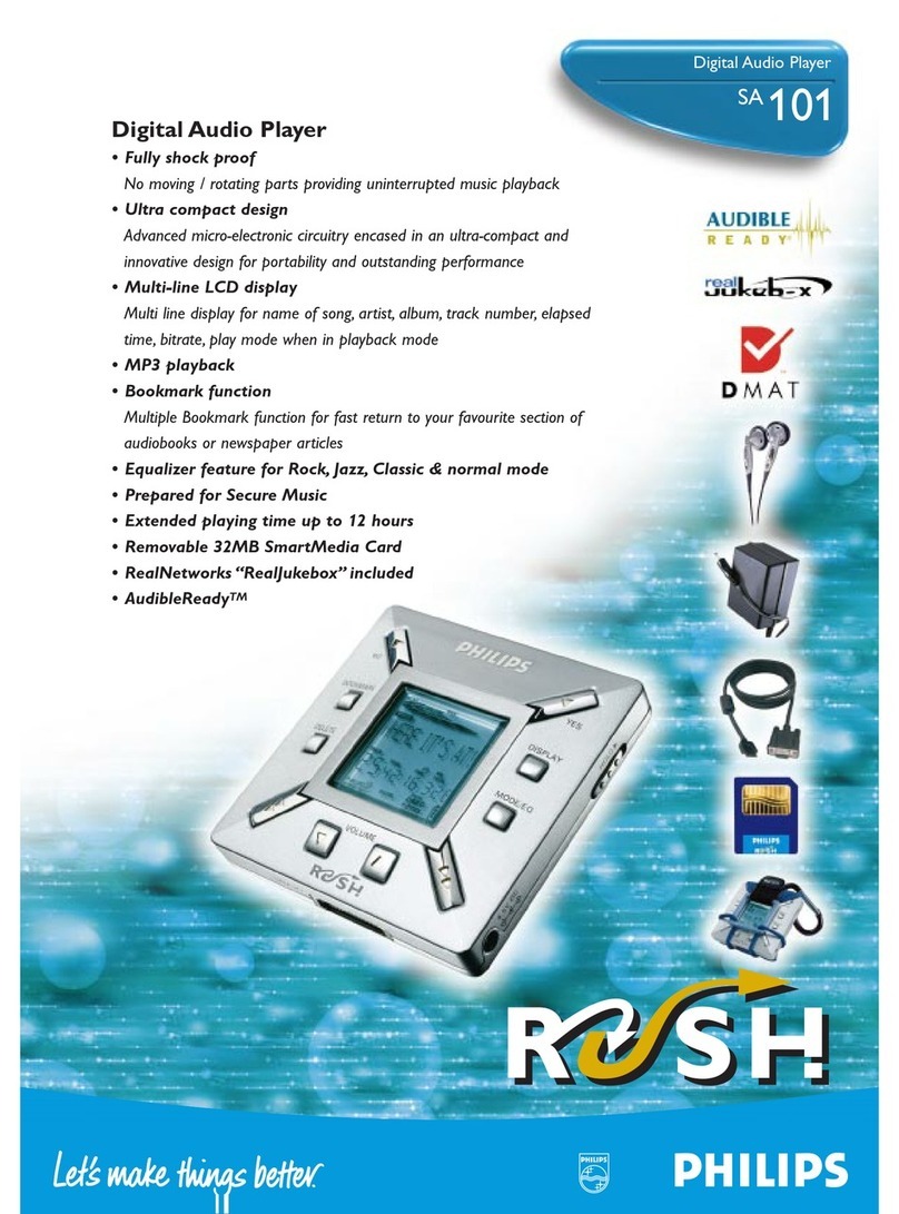 Philips SA 101 Specifications