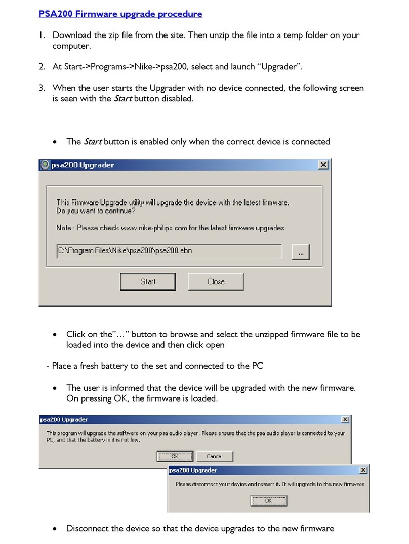 Philips PSA200 Firmware upgrade guide