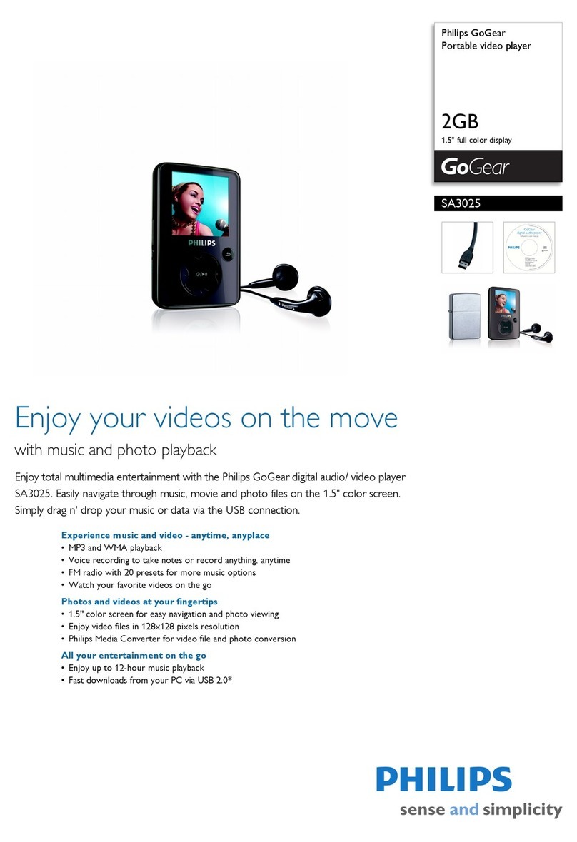 Philips SA3025 - GoGear 2 GB User manual Philips SA3025 - GoGear 2 GB User manual