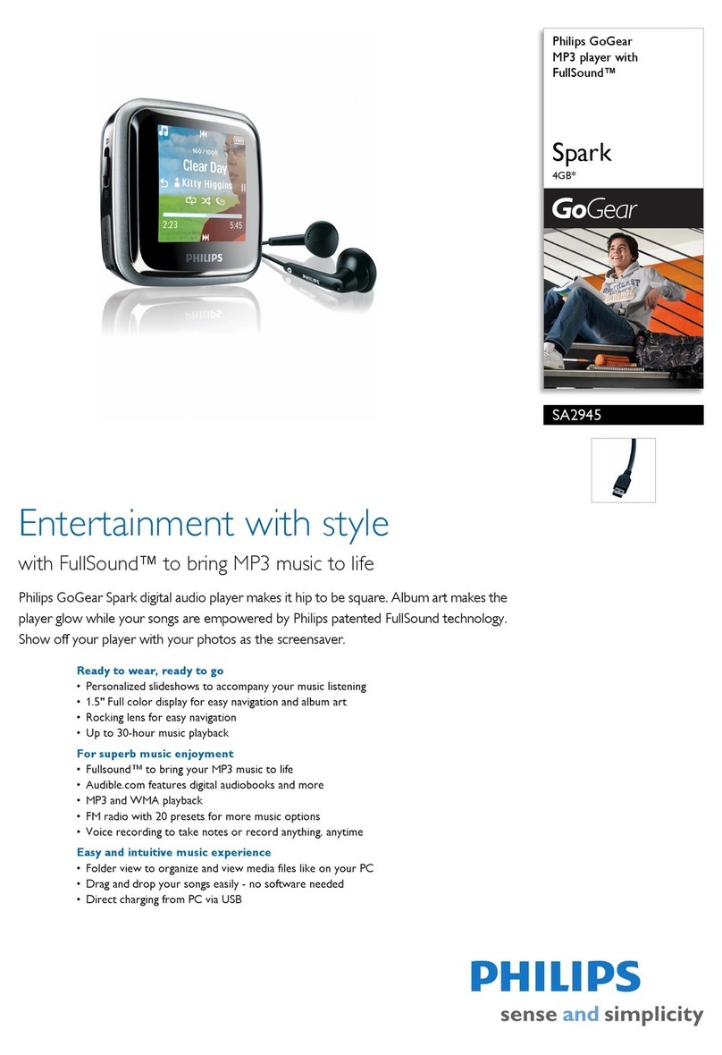 Philips GoGear Spark SA2945 User manual