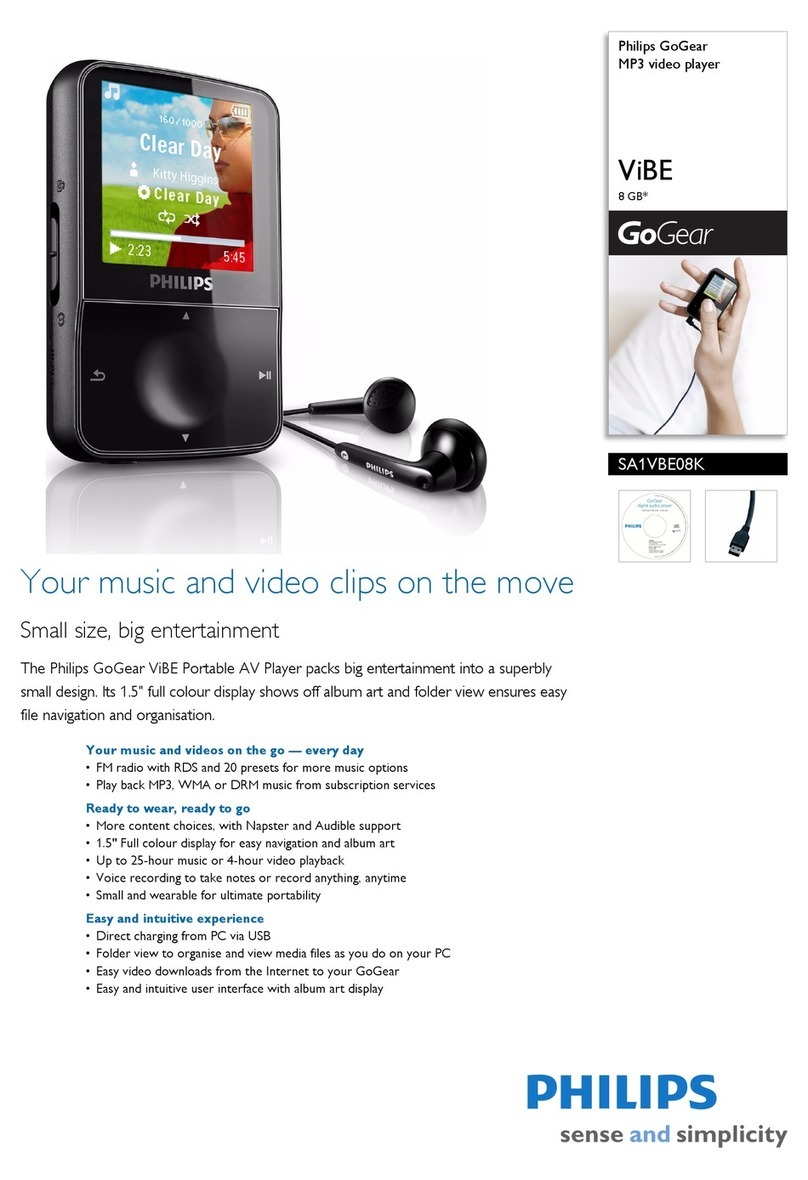 Philips GoGear SA1VBE08 4GB Specifications