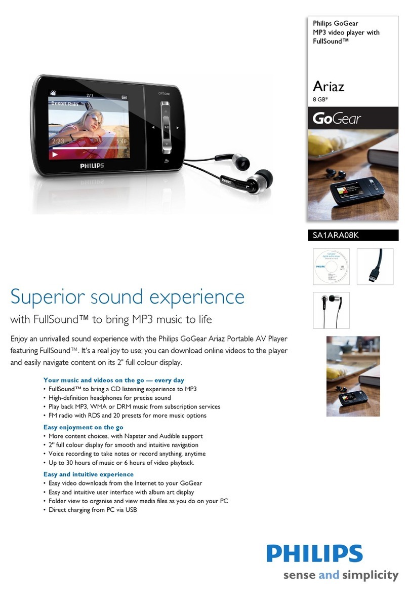 Philips GoGear SA1ARA08 8GB User manual
