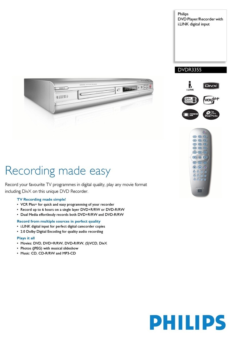 Philips DVDR3355 User manual