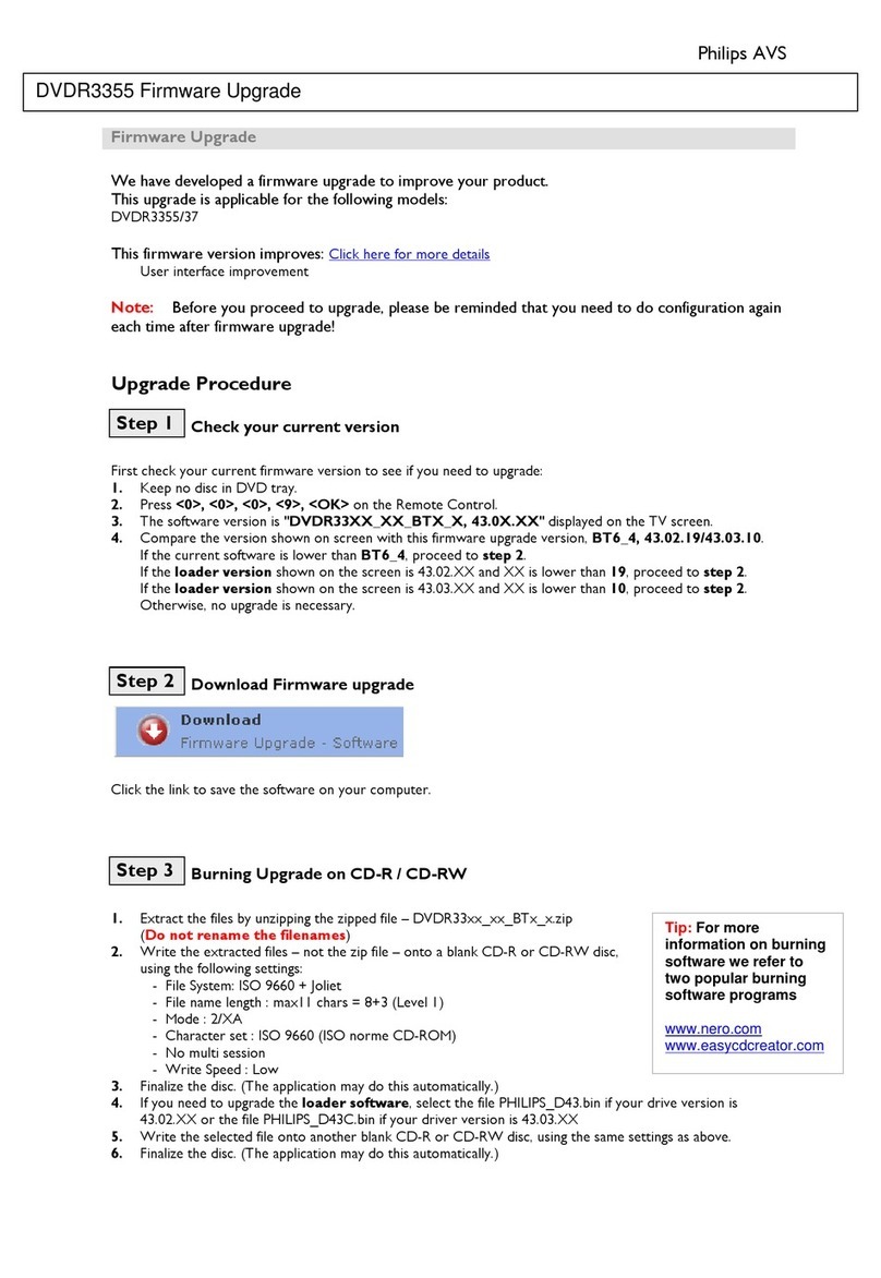 Philips DVDR3355 Quick start guide