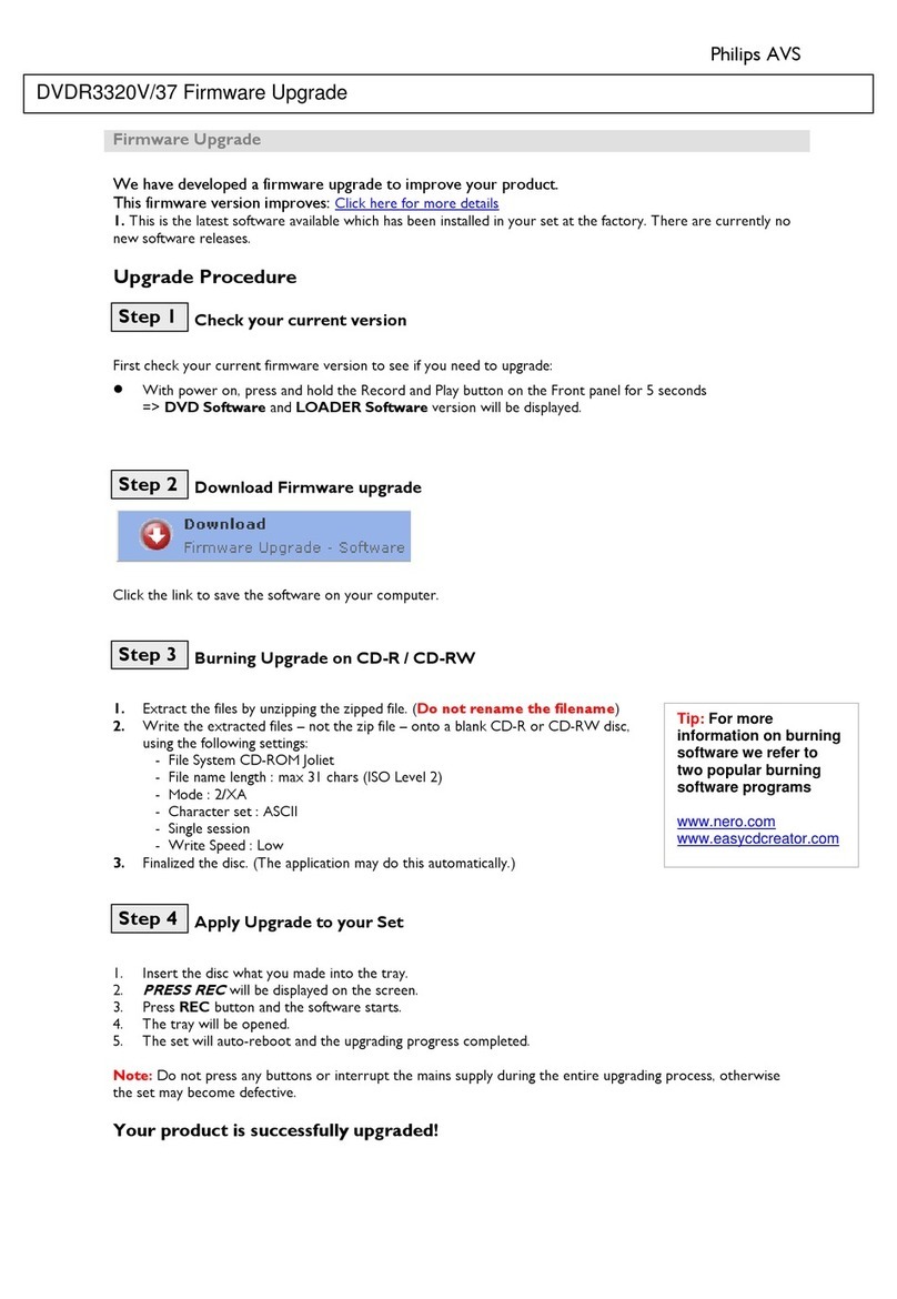 Philips DVDR3320V Series Firmware upgrade guide