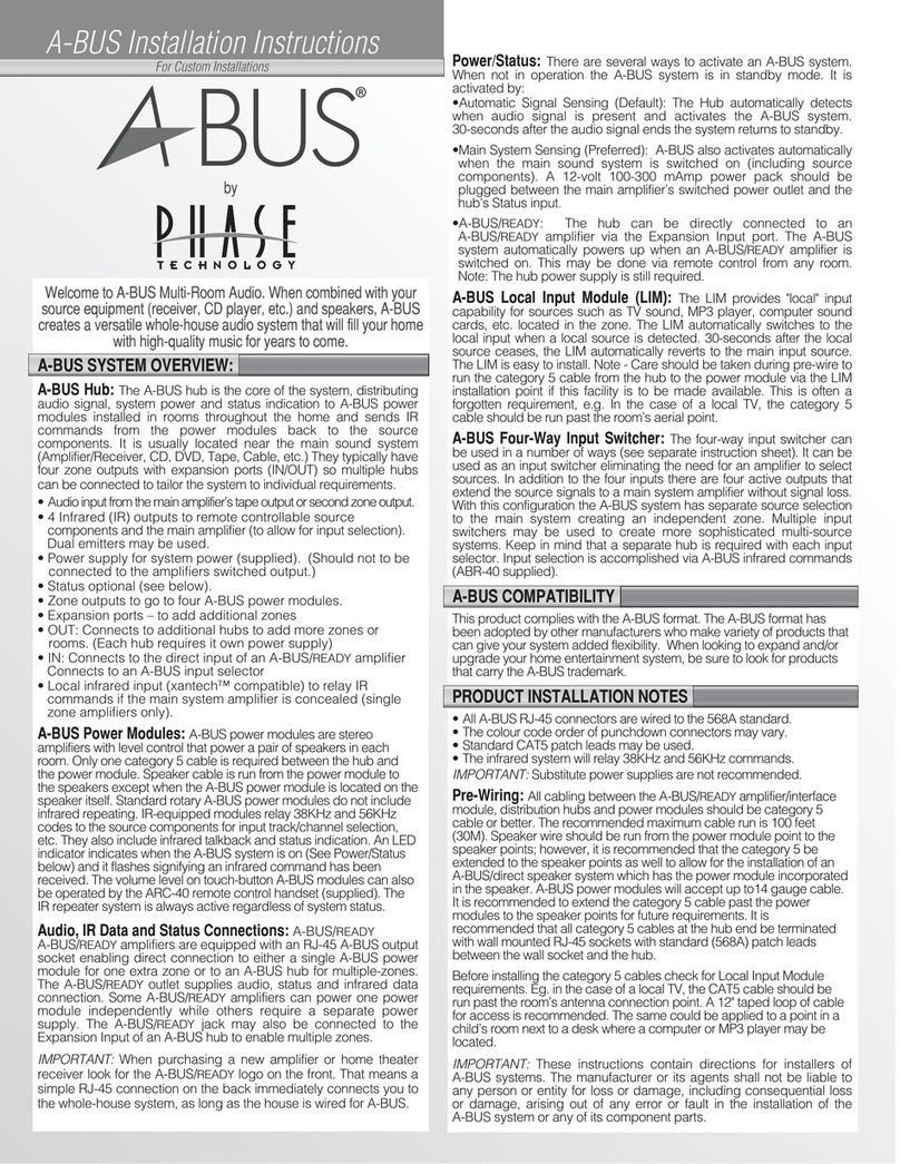 Phase Technologies A-BUS ABR-40 installation instructions