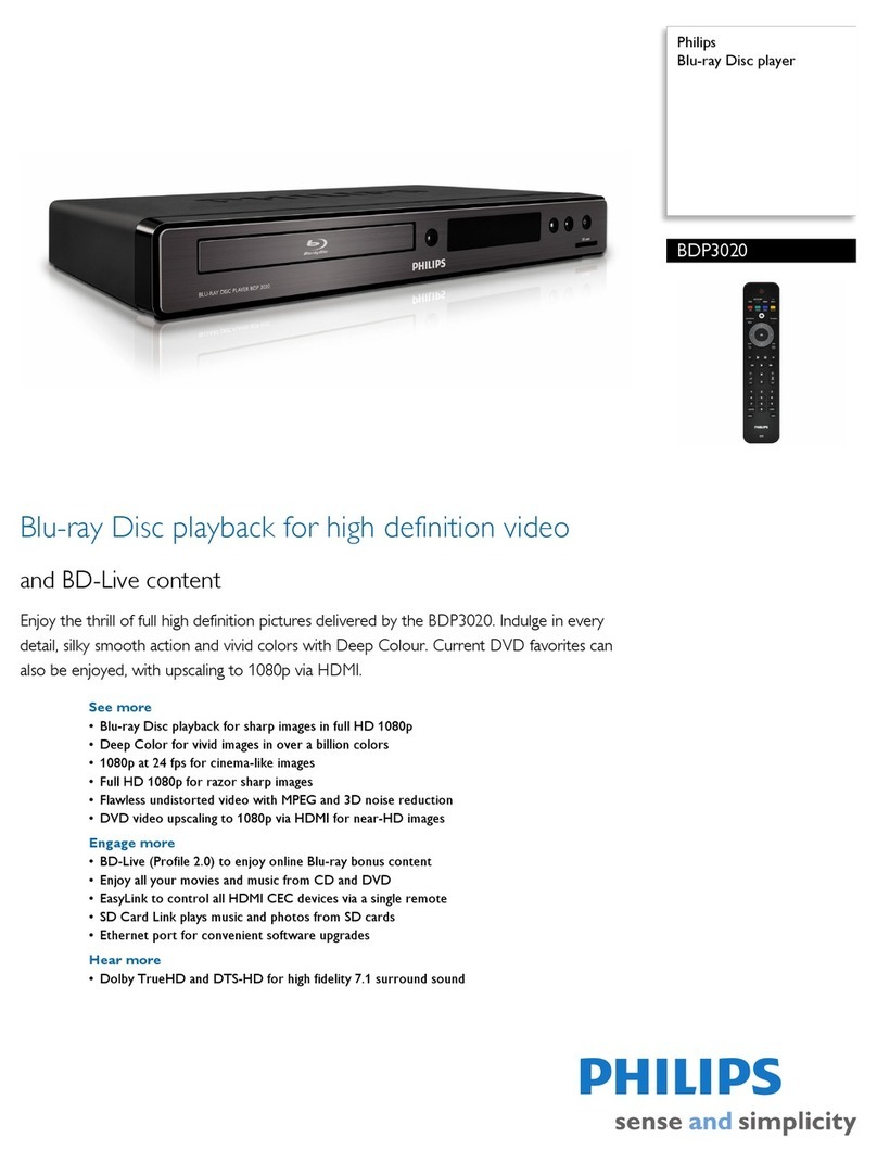 Philips BDP3020 Specifications