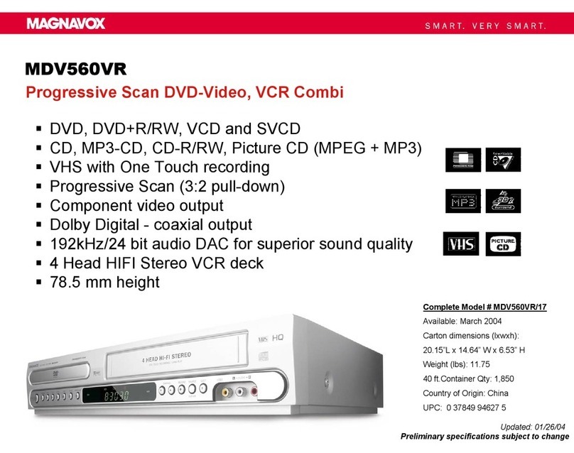 Magnavox MDV560VR - Dvd/vcr Player User manual