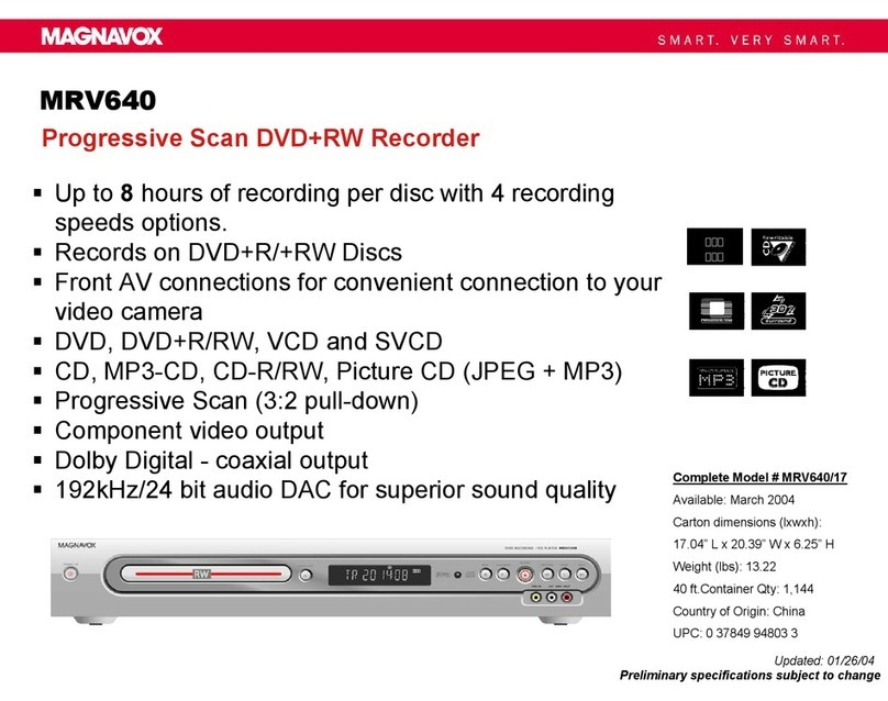 Magnavox MRV640 User manual