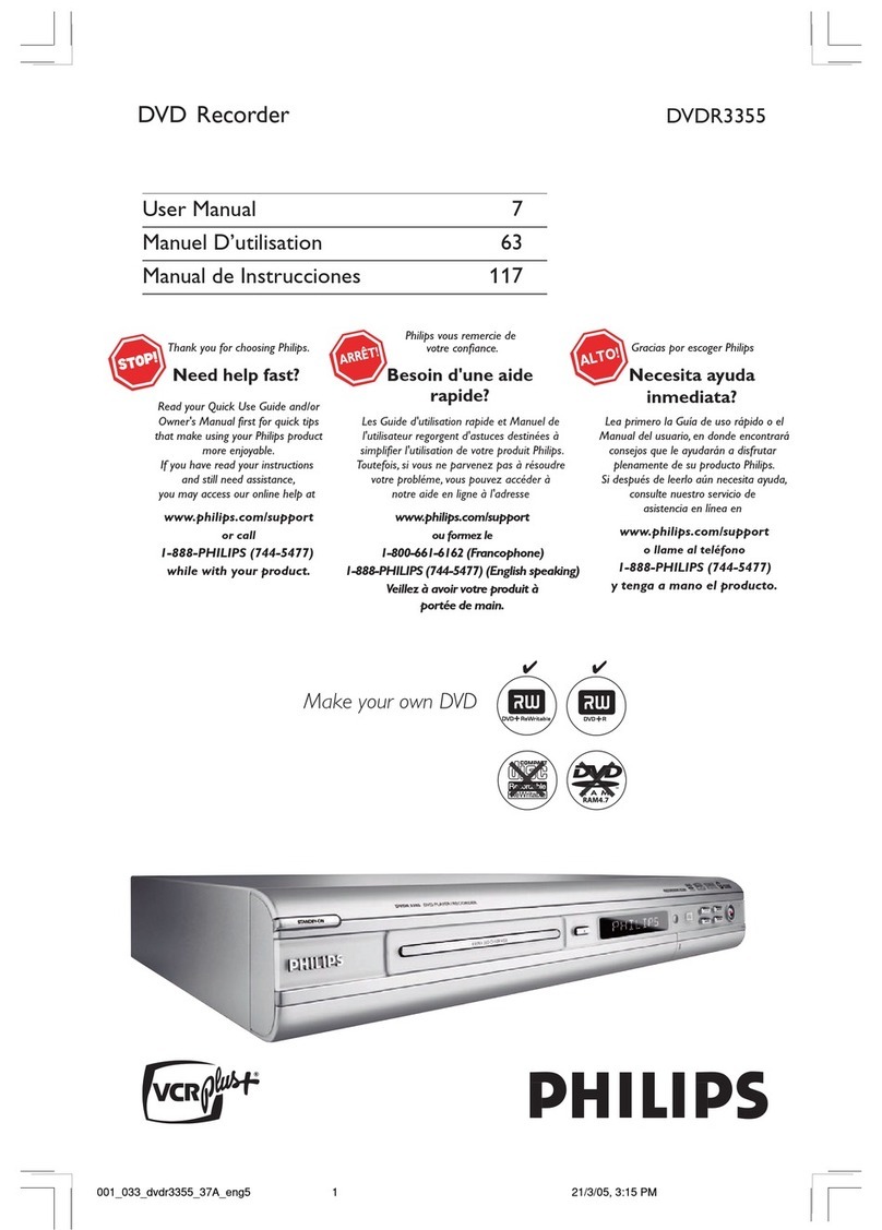 Philips DVDR3355 User manual