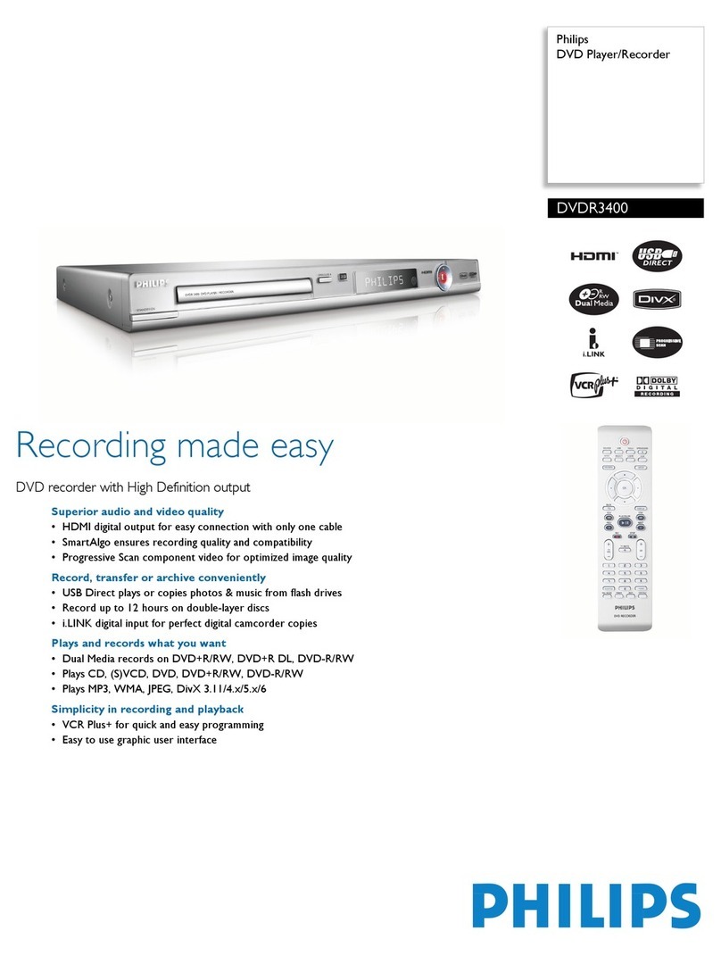 Philips DVDR3400 Technical specifications