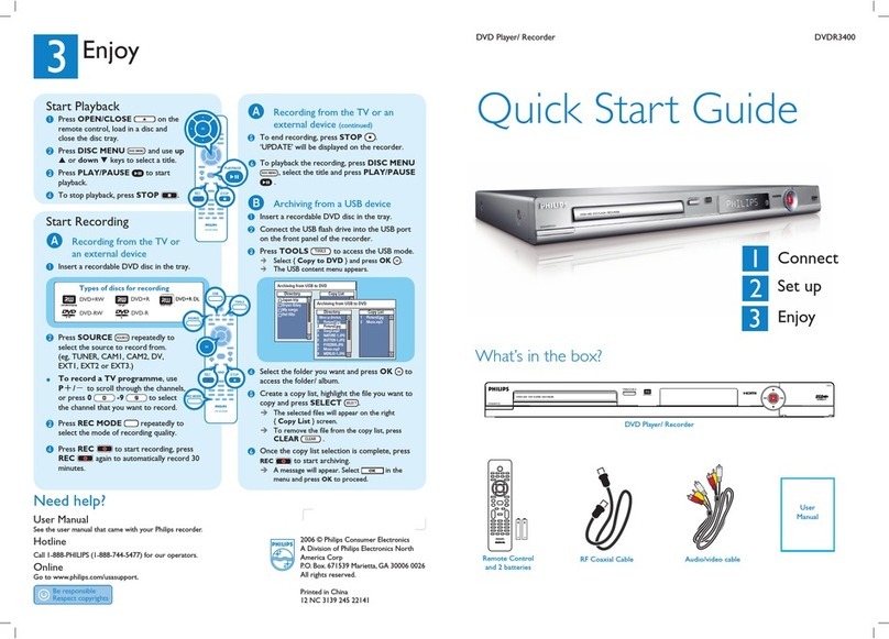 Philips DVDR3400 User manual