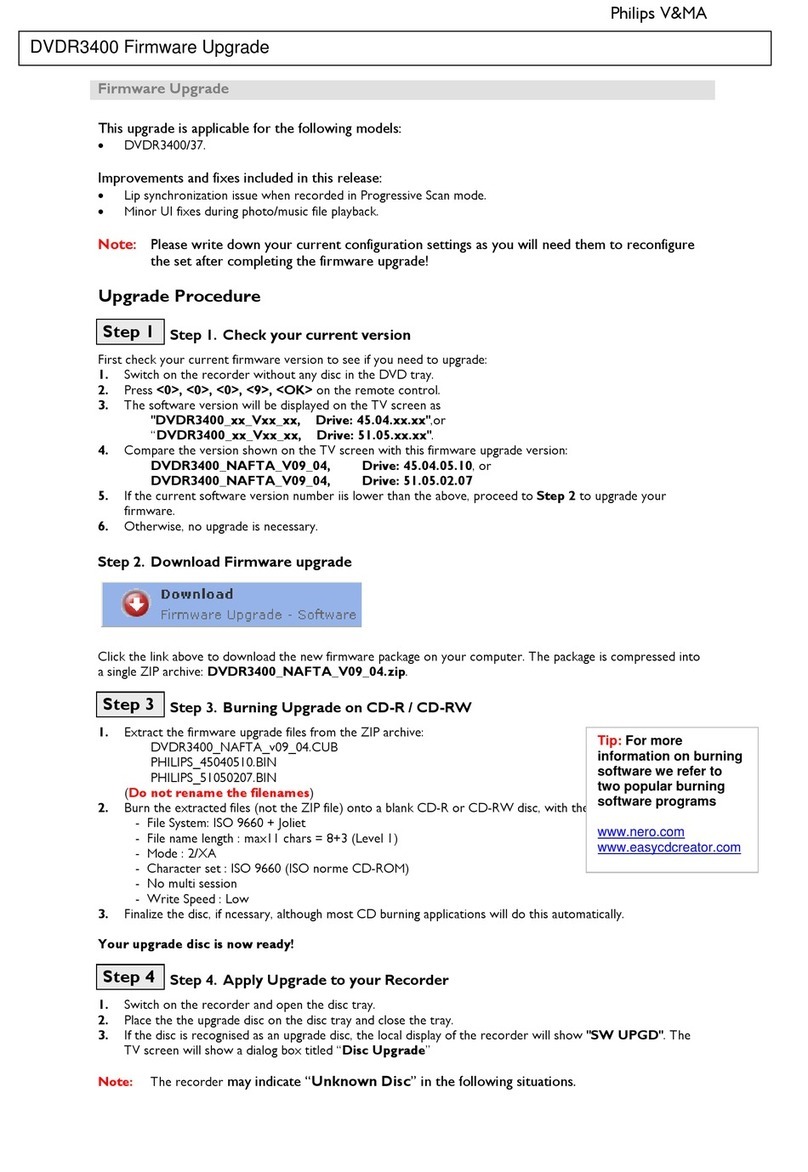 Philips DVDR3400 Quick start guide