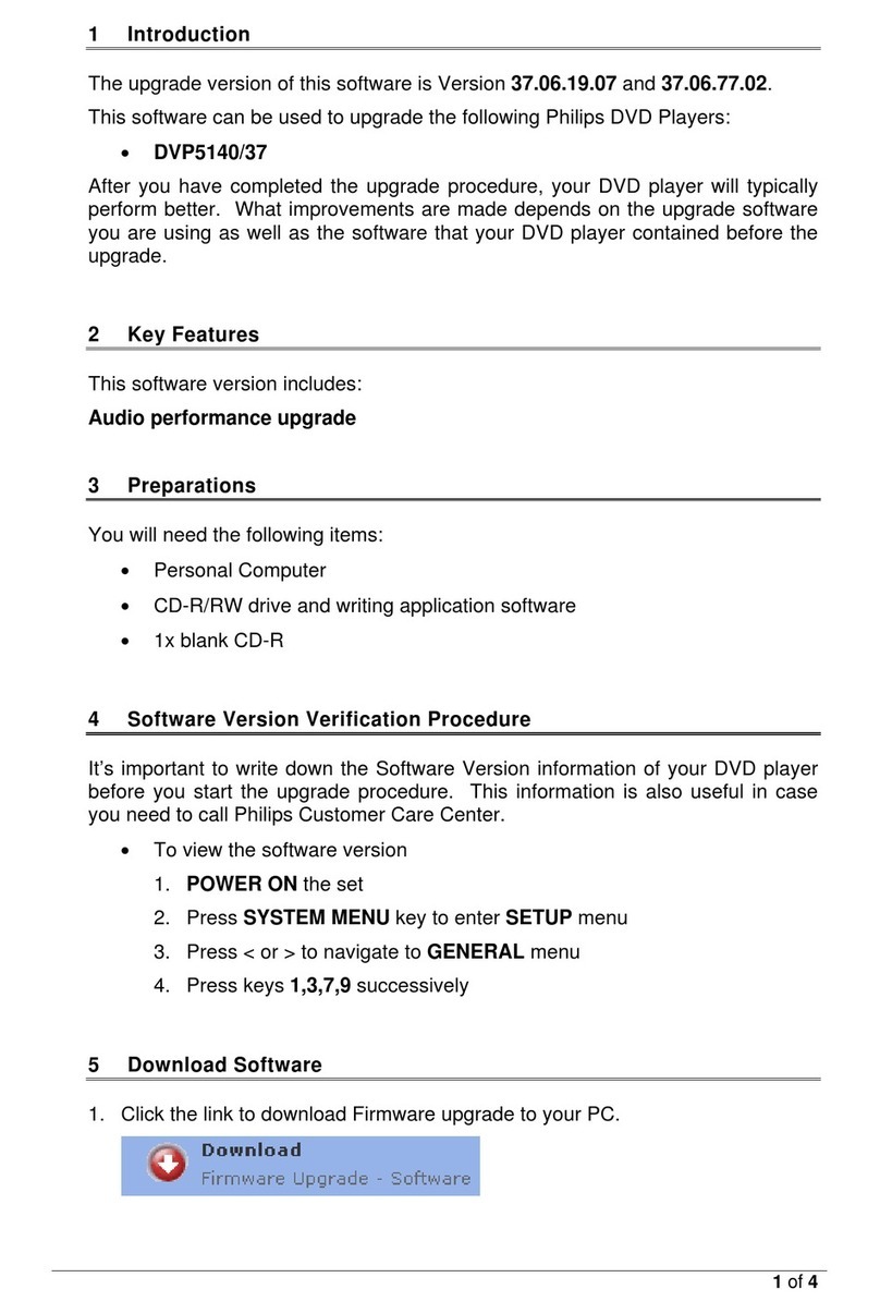 Philips DVP5140 Software upgrade instructions