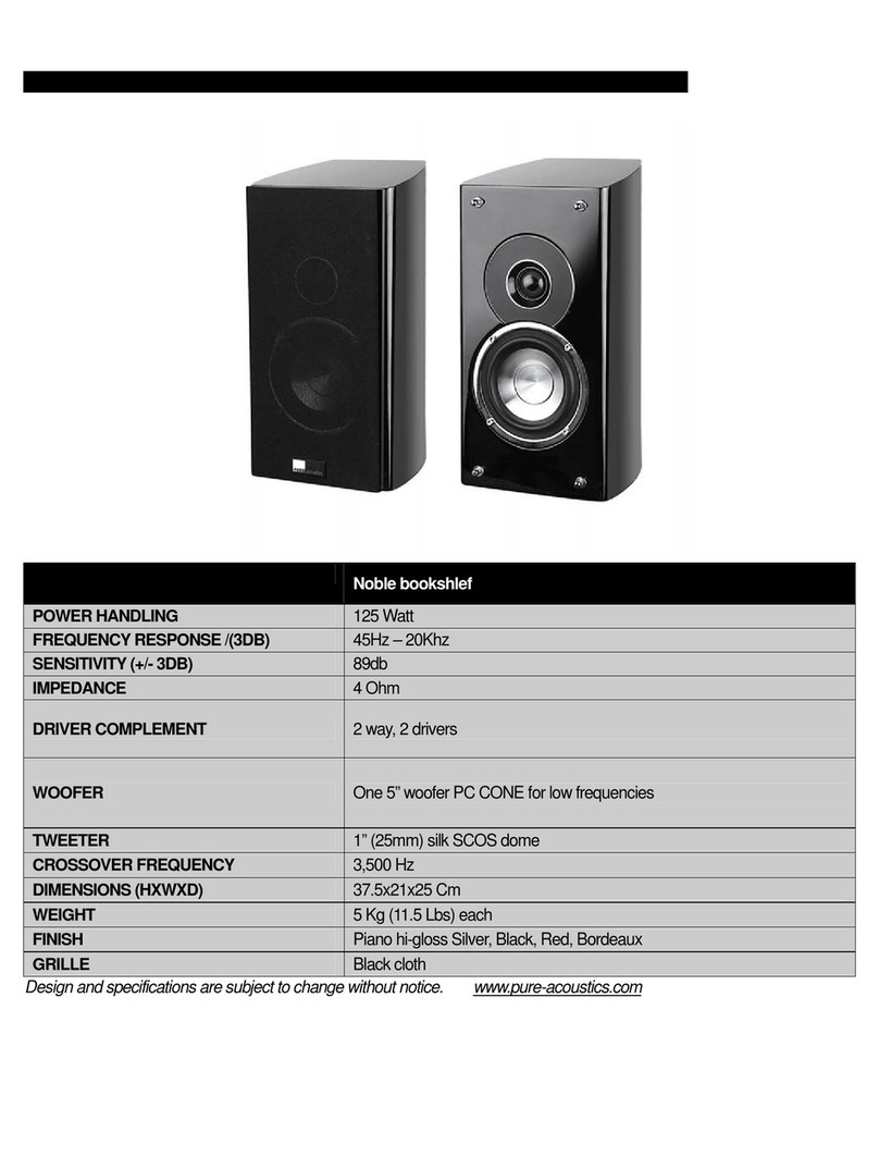 Pure Acoustics Noble bookshelf Dimensions