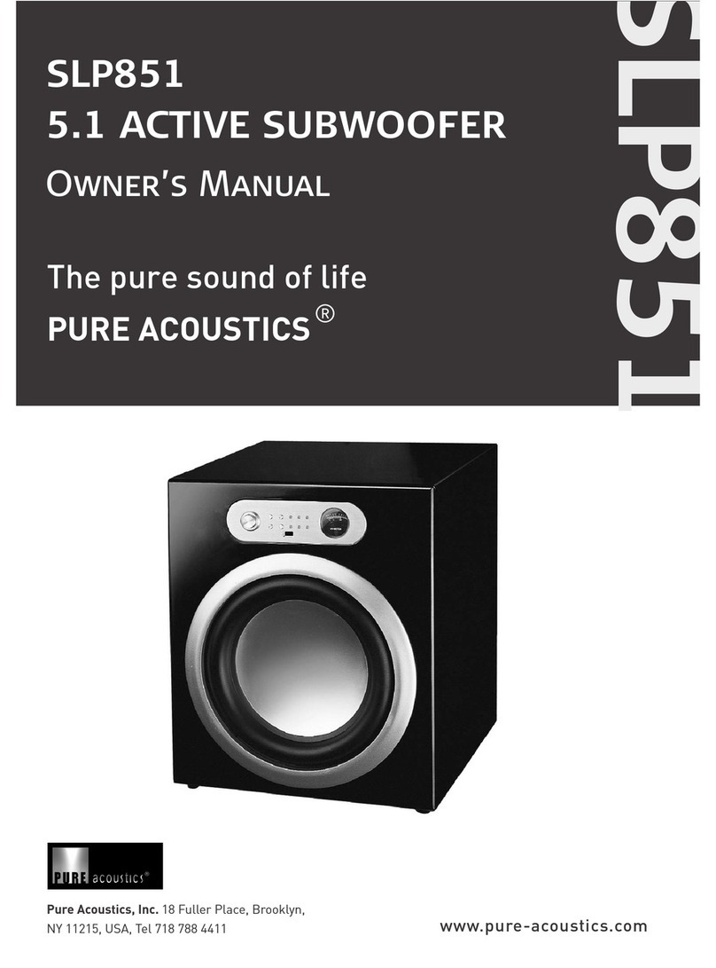 Pure Acoustics SLP851 Sub owner's manual