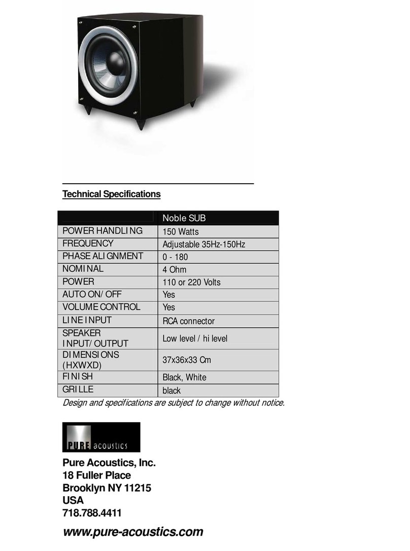 Pure Acoustics Noble Sub Technical specifications