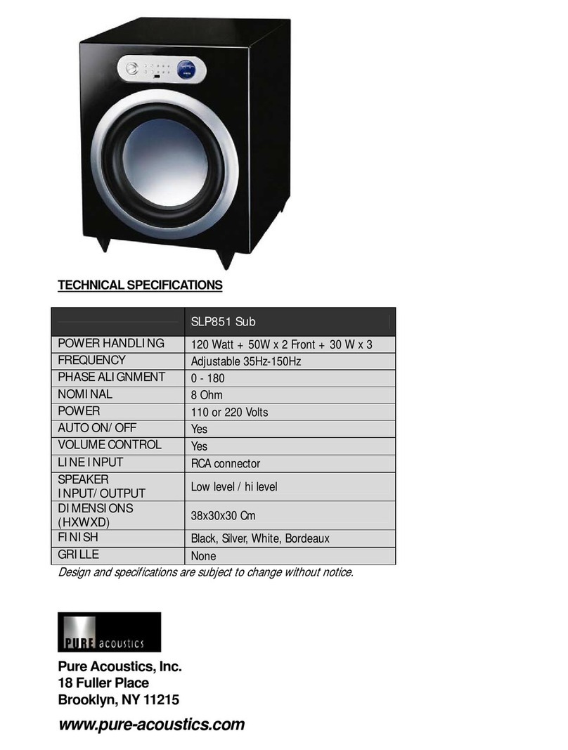 Pure Acoustics SLP851 Sub Technical specifications