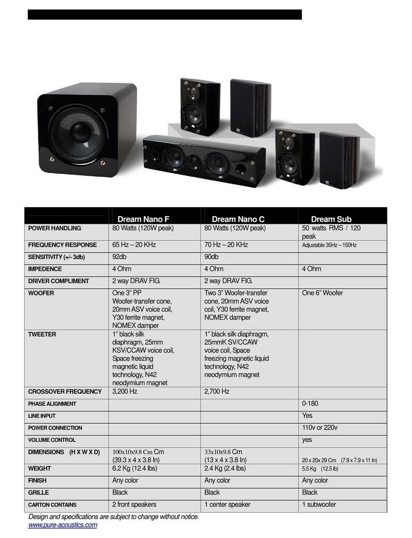 Pure Acoustics Dream Sub Specifications