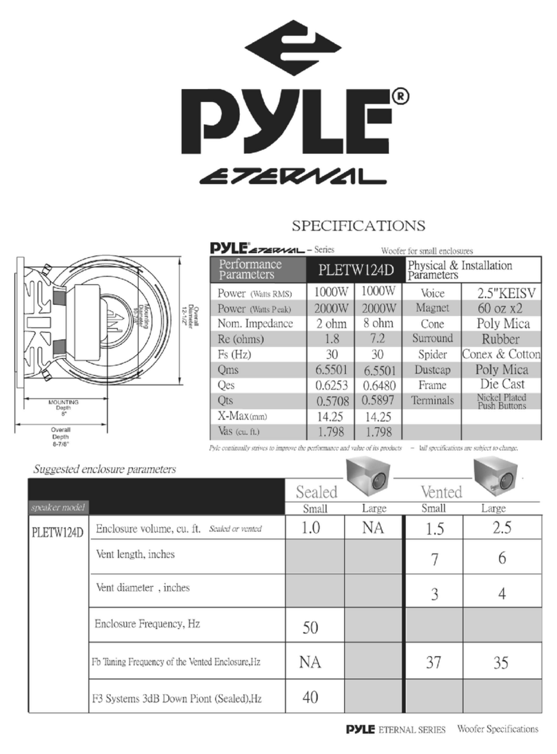 Pyle Eternal PLETW124D User manual Pyle Eternal PLETW124D User manual