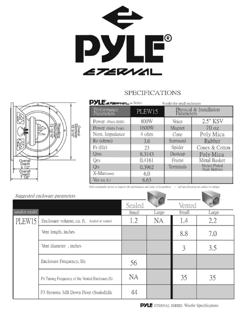 Pyle PLEW12 Specifications