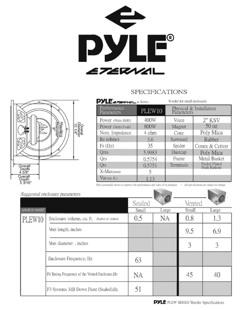 Pyle Eternal PLEW10 User manual