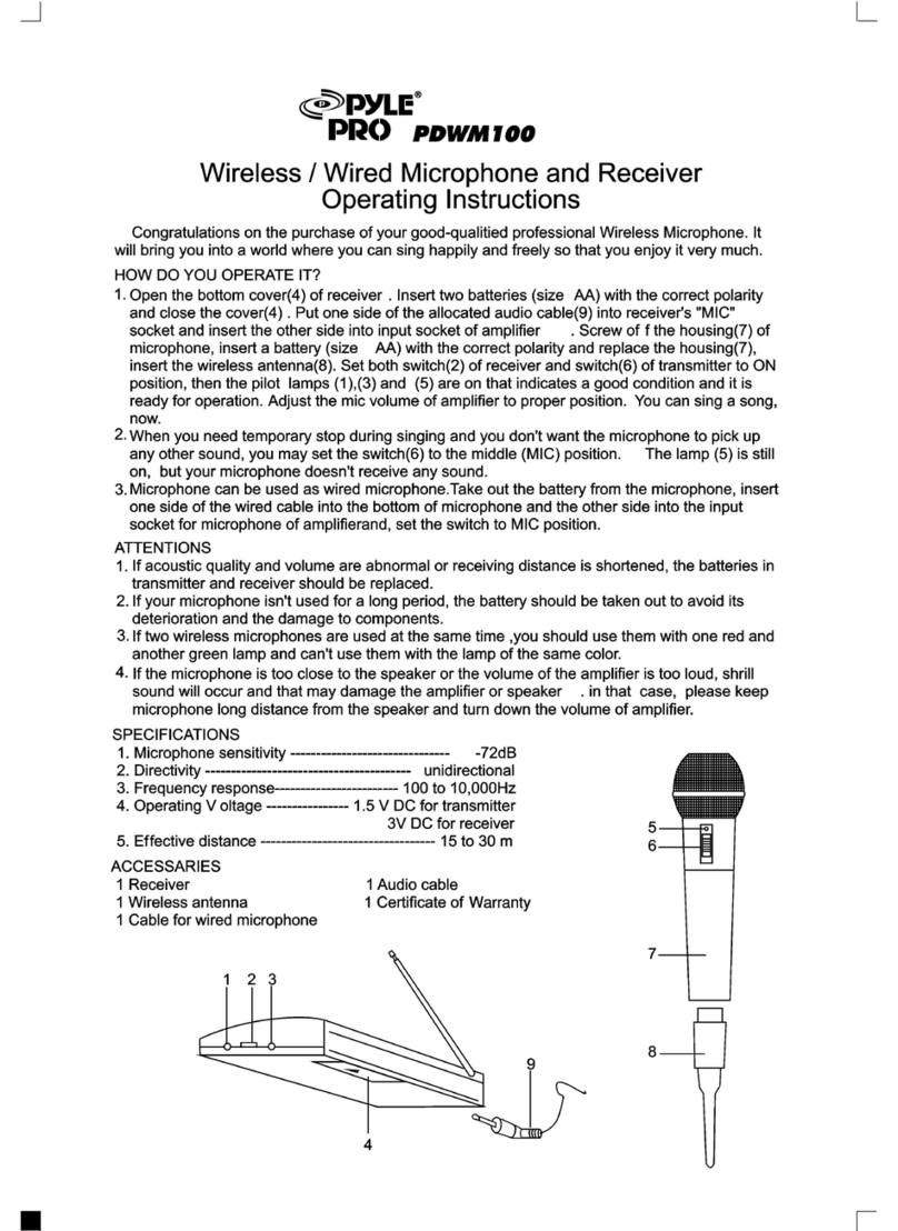 Pyle Pro PDWM100 User manual