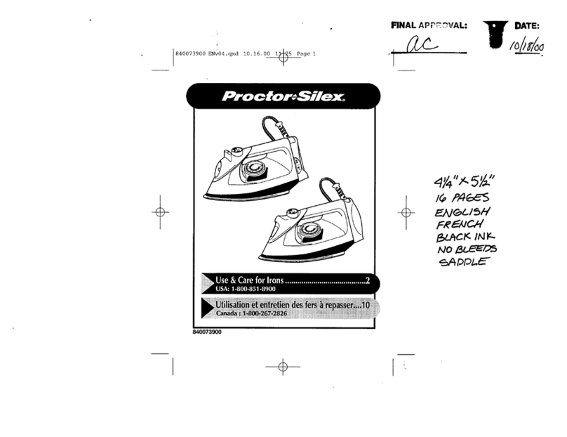 Proctor-Silex 16220 Use & care guide