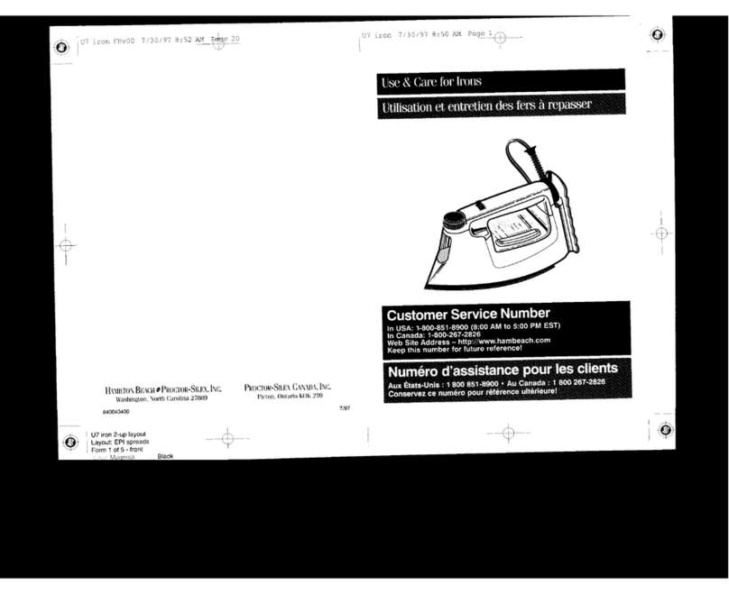 Proctor-Silex 17120 Use & care guide