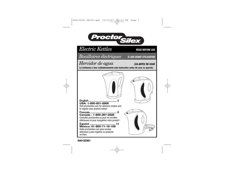 Proctor-Silex K2070 User manual Proctor-Silex K2070 User manual