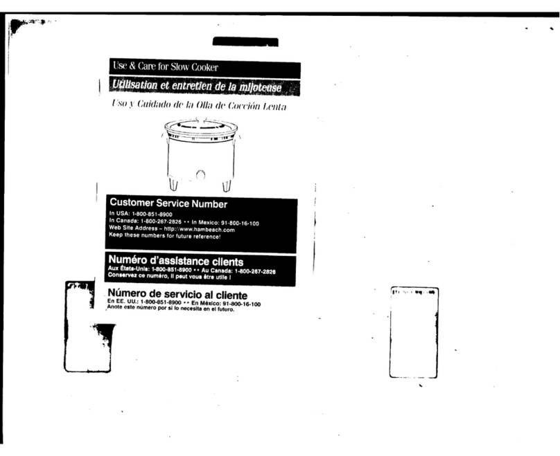 HAMILTON BEACH/PROCTOR SILEX 33650 Use & care guide HAMILTON BEACH/PROCTOR SILEX 33650 Use & care guide