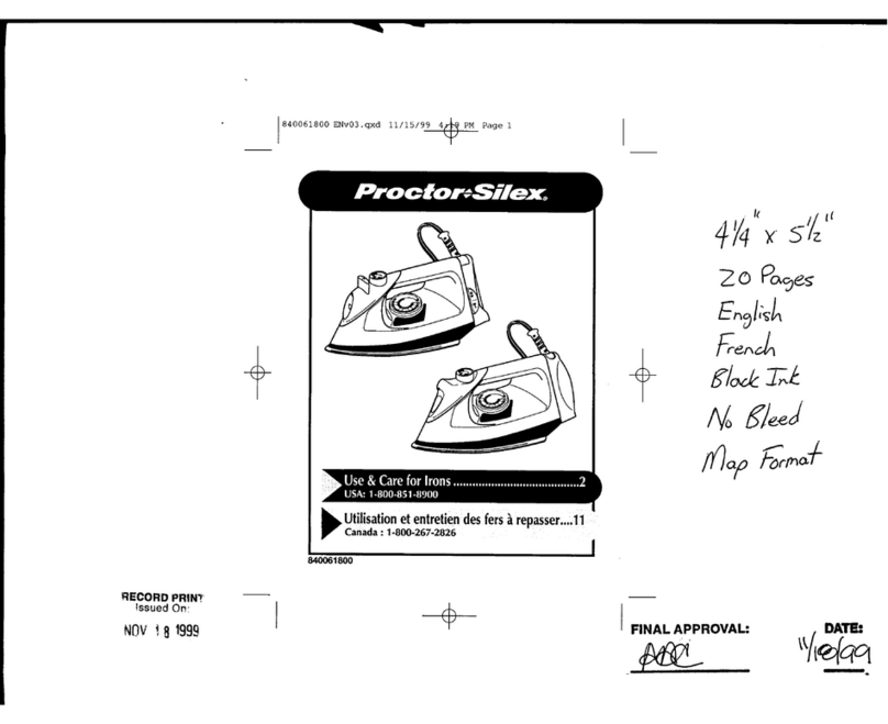 Proctor-Silex 171691R Use and care guide