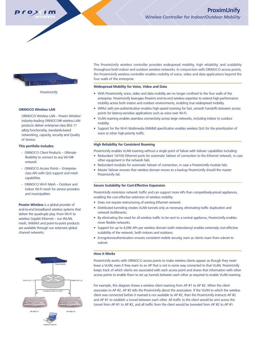 Proxim ProximUnify Specifications