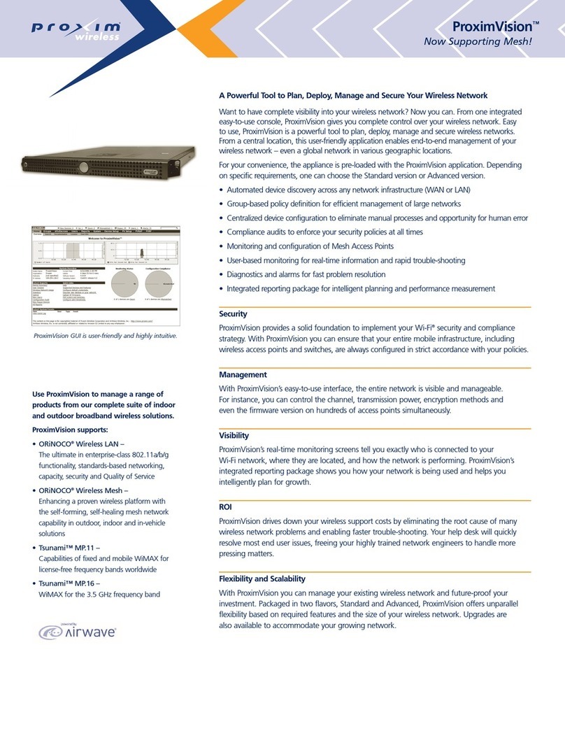 Proxim ProximVision Specifications