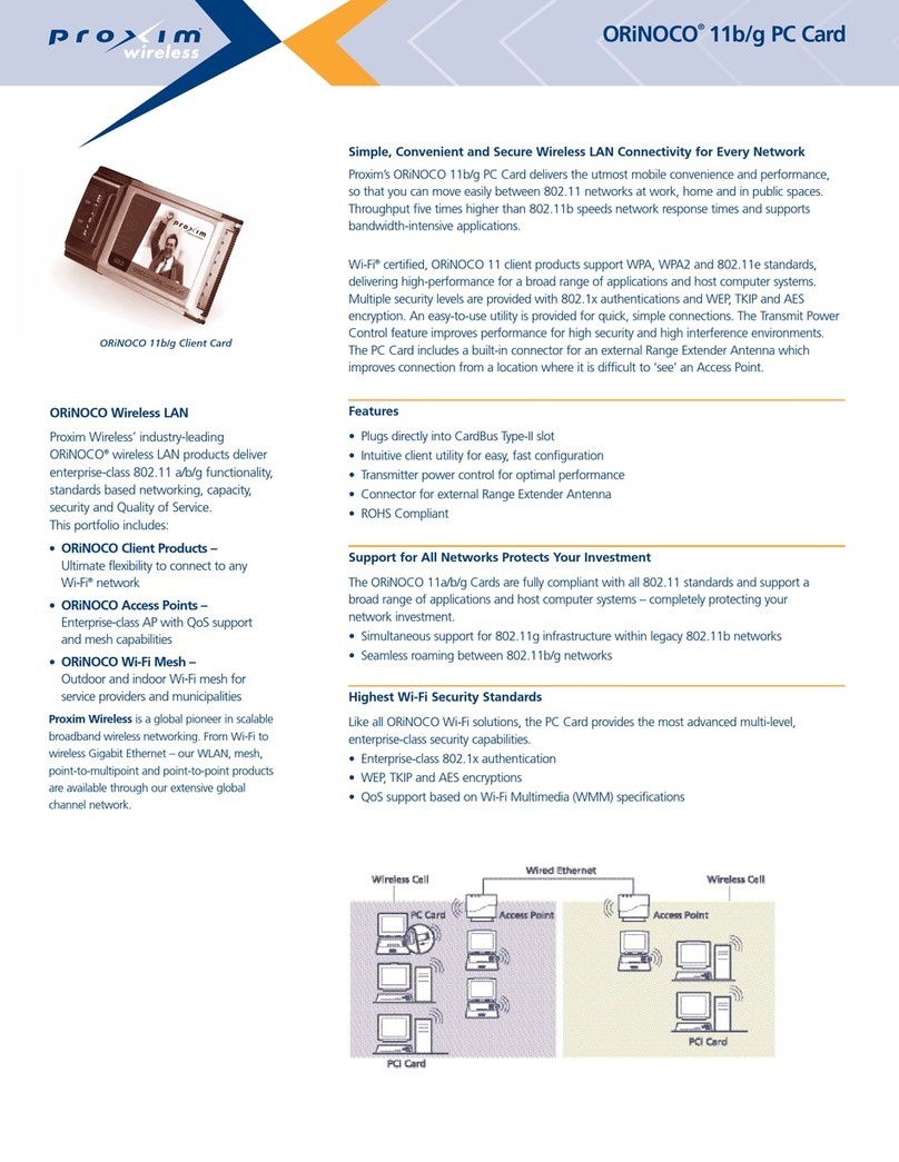 Proxim 11b/g Specifications