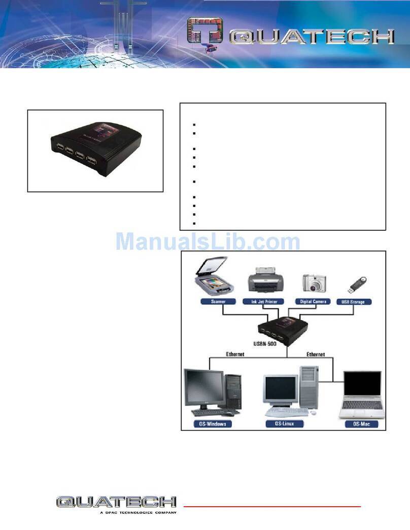 Quatech 4-Port USB 2.0 Device Server over IP... Specifications