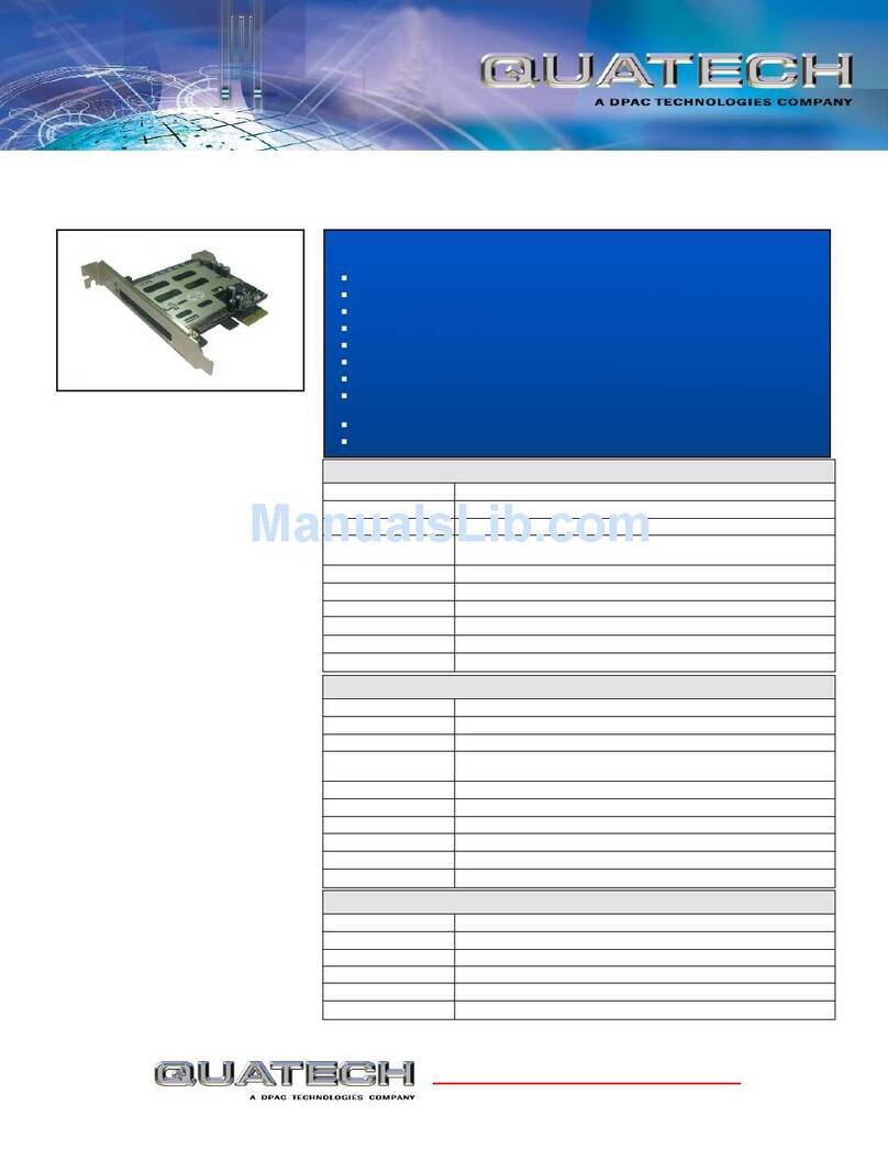 Quatech PCD-B/UPCI-E Specifications