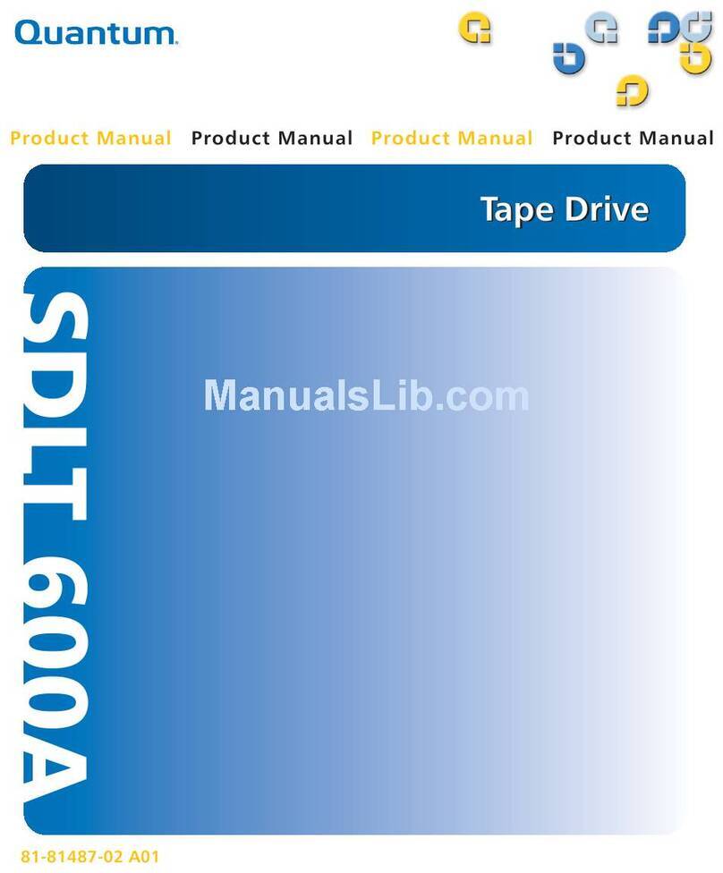 Quantum Tape Drive SDLT 600A User manual Quantum Tape Drive SDLT 600A User manual