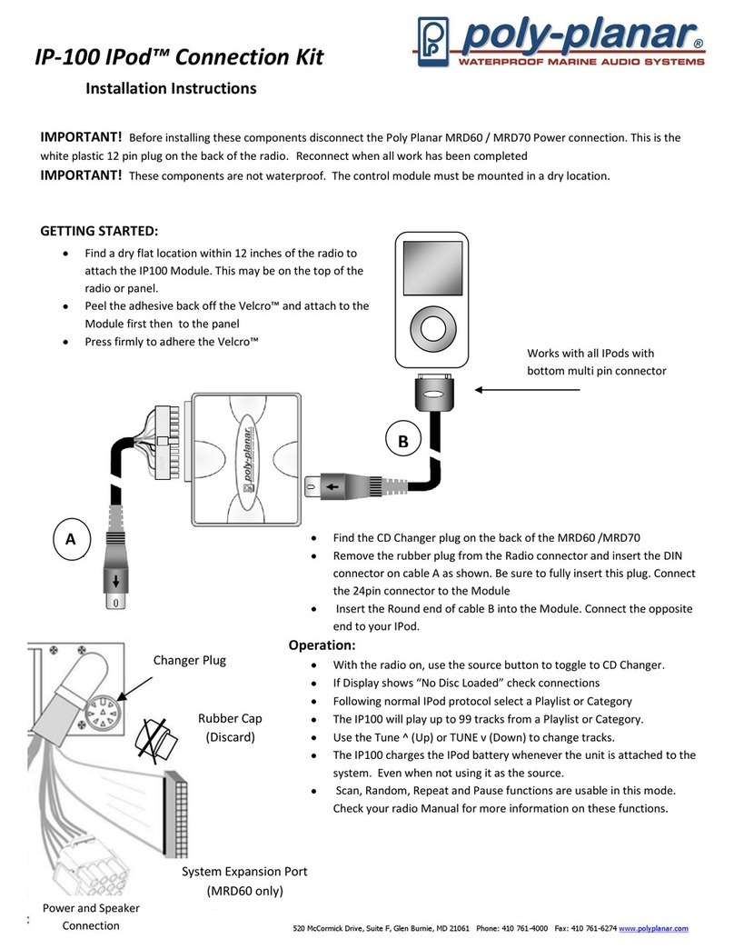 poly-planar IP-100 installation instructions poly-planar IP-100 installation instructions