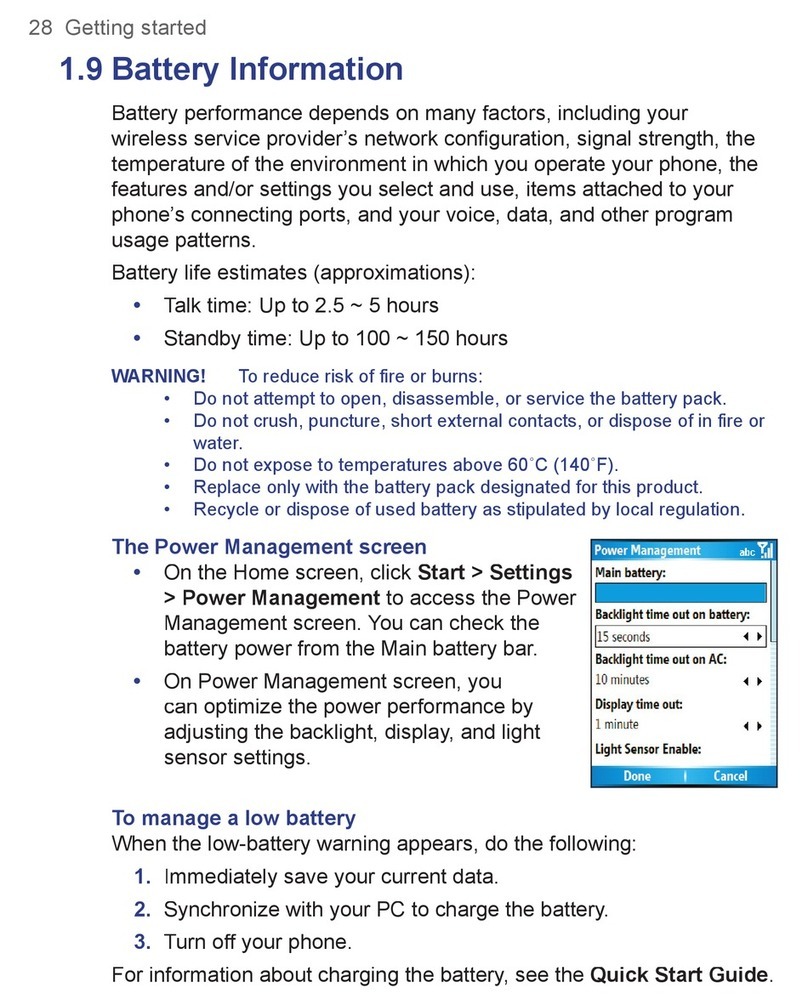 QTek 8500 Use and care manual
