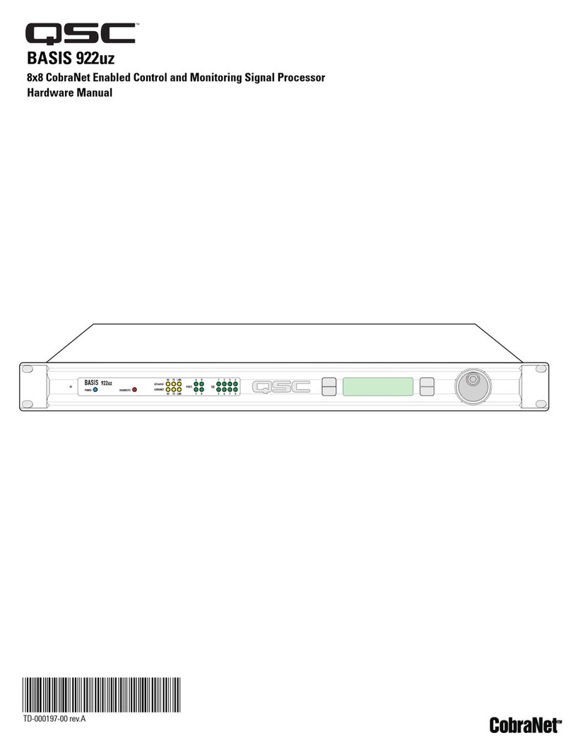 QSC BASIS 922uz Hardware manual