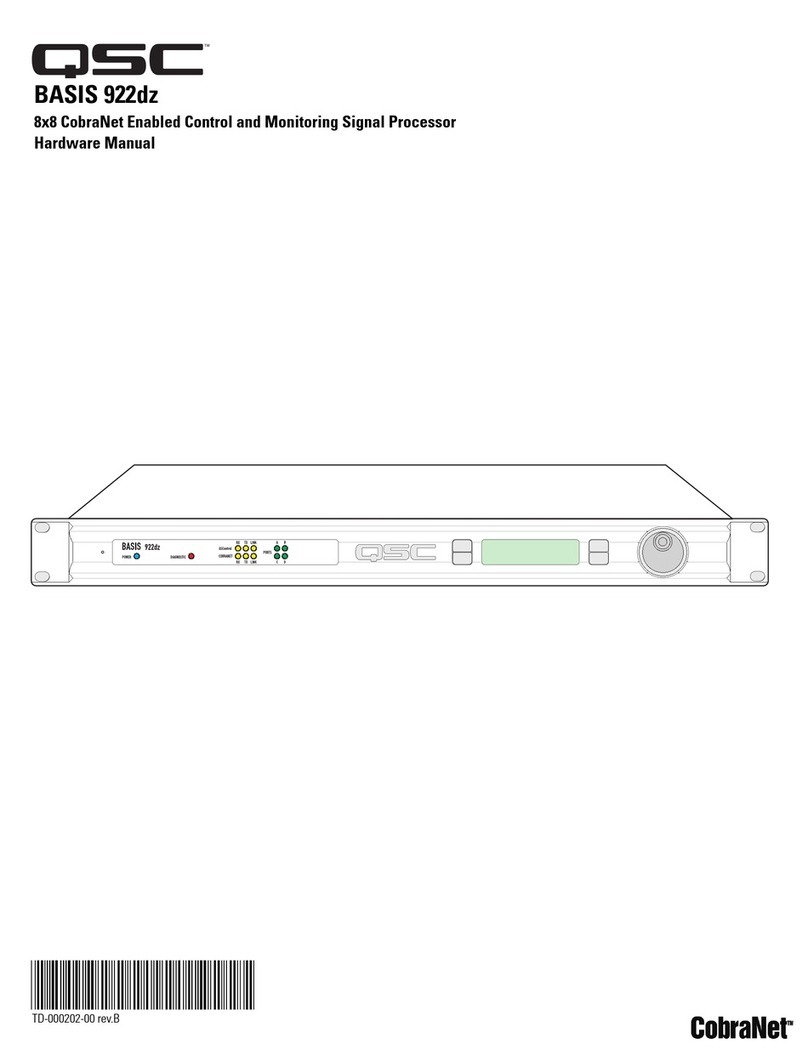 QSC BASIS 922dz Hardware manual