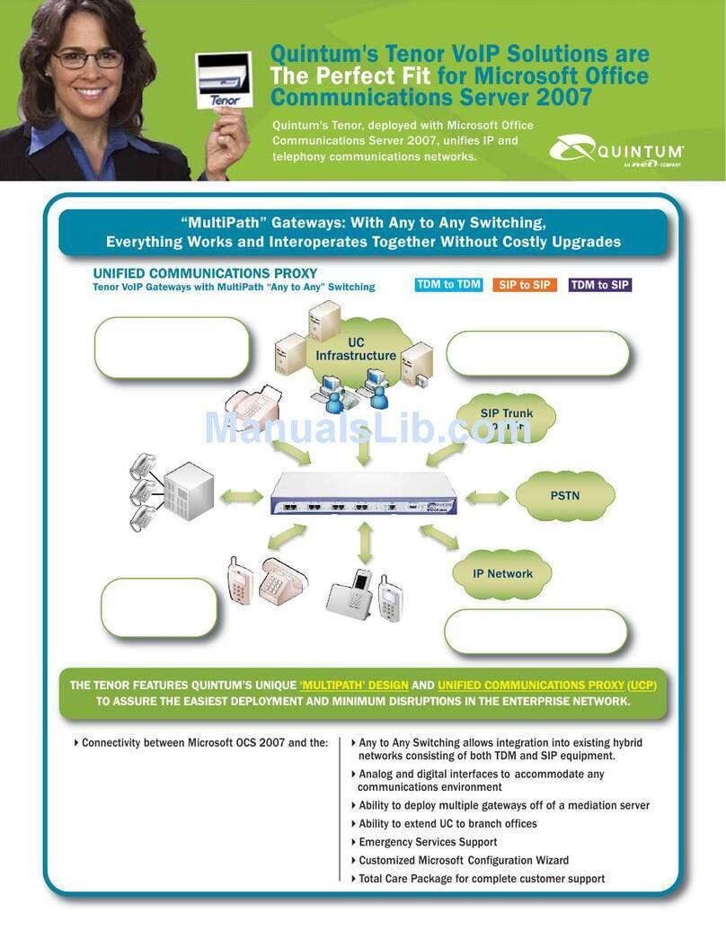 Quintum DX Series DX8120 Product support bulletin