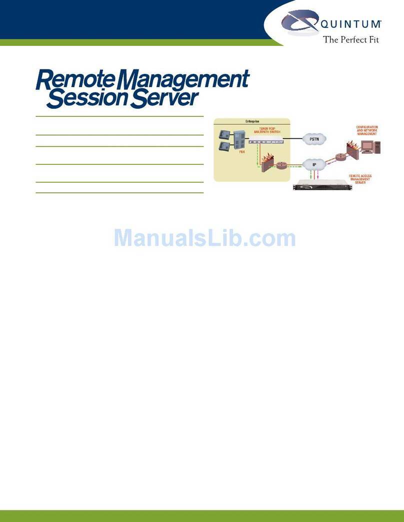 Quintum Remote Management Session Technical specifications and operating instructions