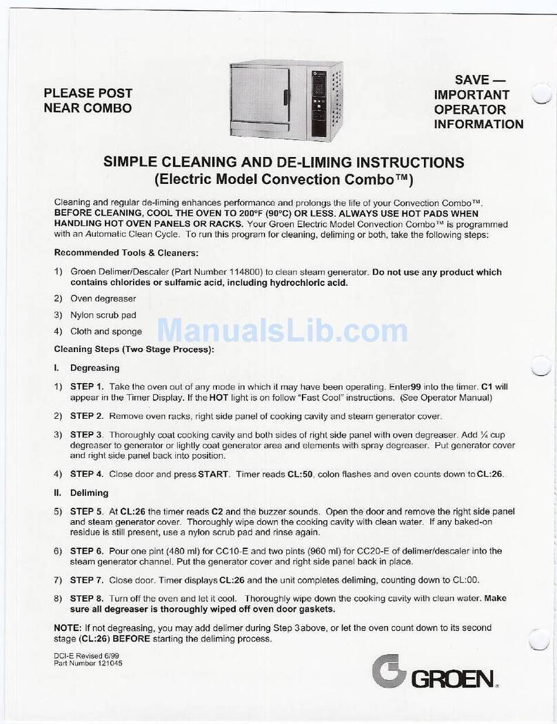 Groen CC-20E supplementary guide
